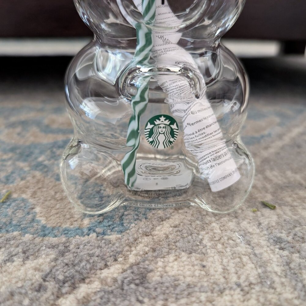 STARBUCKS Bearista Bear Glass Tumbler Cold Cup With Straw Holiday 2026 - Picture 4 of 14